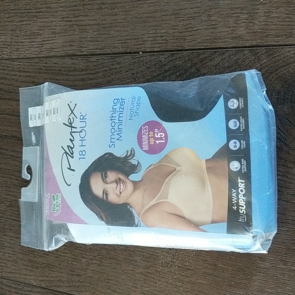 Playtex 18 Hour Women’s Wirefree Smoothing Minimizer Bra 36D Black  Style 4697